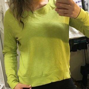 Yellow green long sleeve sweater